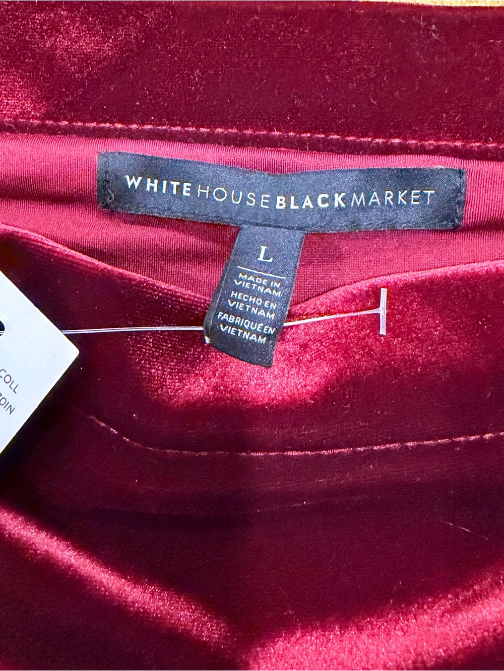 White House Black Market Velvet Off-Shoulder Blouse in Burgundy NWT - Picture 2 of 10